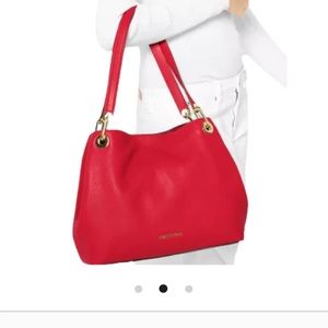New Michael Kors Red Raven Large Leather Shoulder Bag